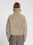 Clairie High Zip Cardigan in Sand