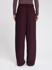 Josie Pleated Trousers in Burgundy