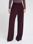 Josie Pleated Trousers in Burgundy