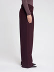 Josie Pleated Trousers in Burgundy