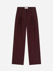 Josie Pleated Trousers in Burgundy