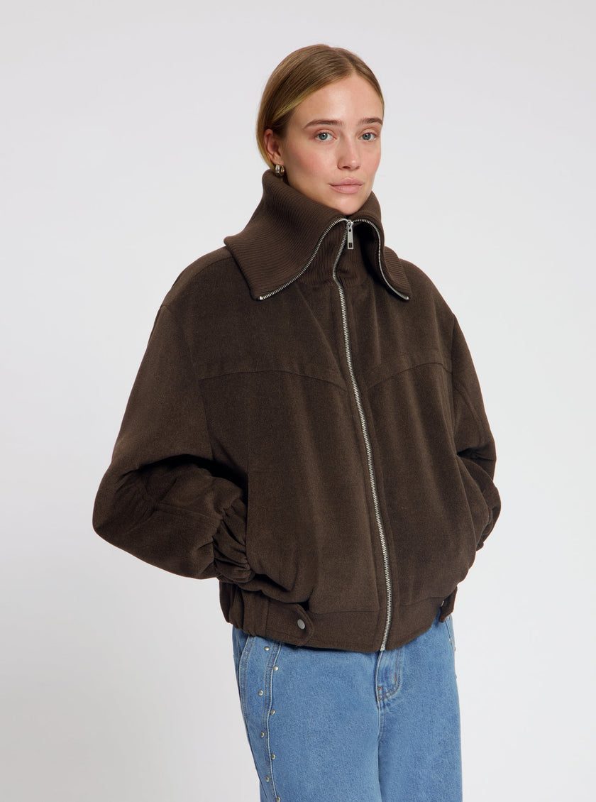 Mikkie Wool Bomber in Brown