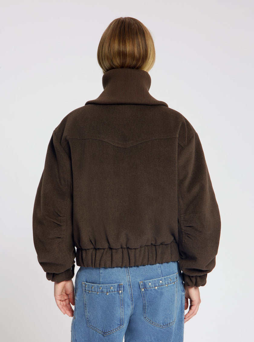Mikkie Wool Bomber in Brown