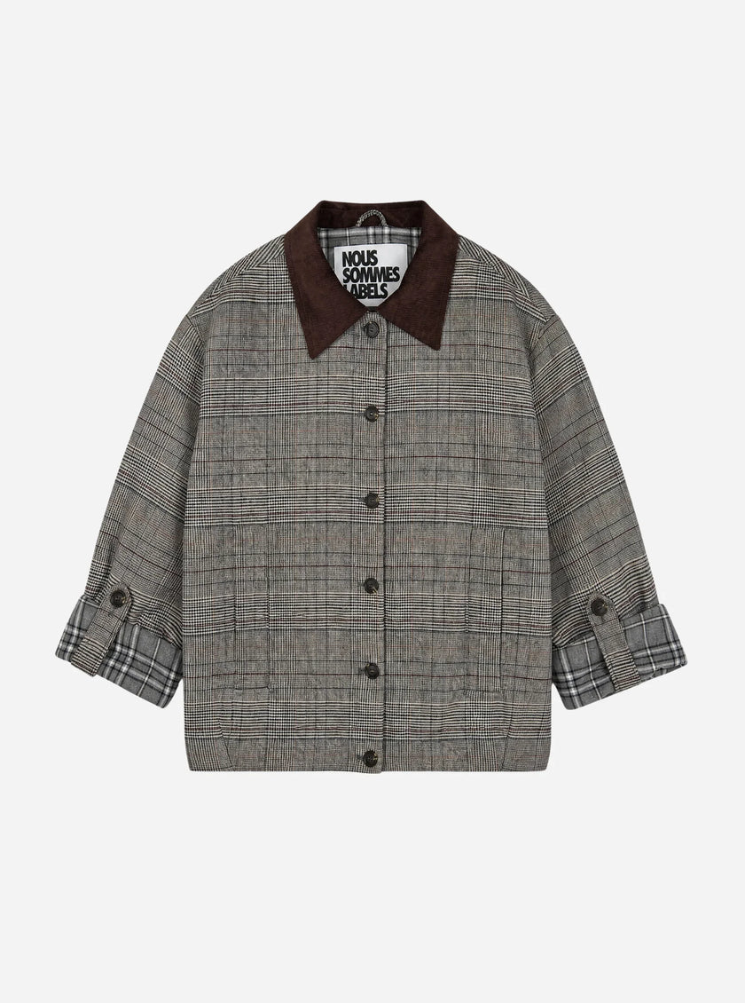 Jenny Check Jacket in Light Grey