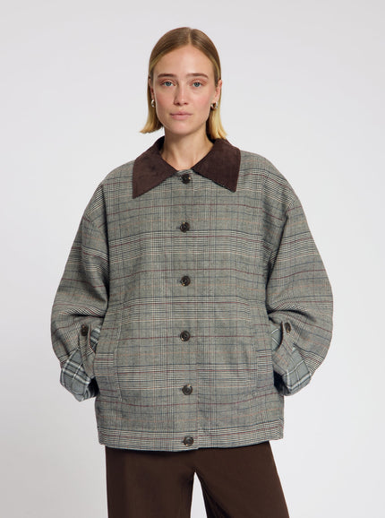 Jenny Check Jacket in Light Grey
