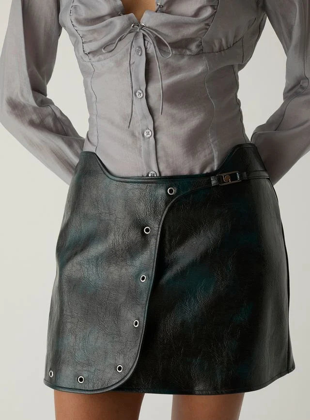 Elodie Dark Green Short Skirt