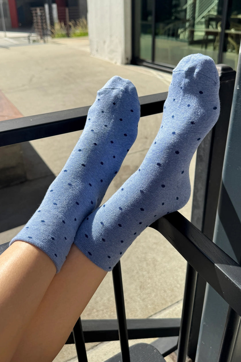 Polka Dot Sock in Blue/Navy