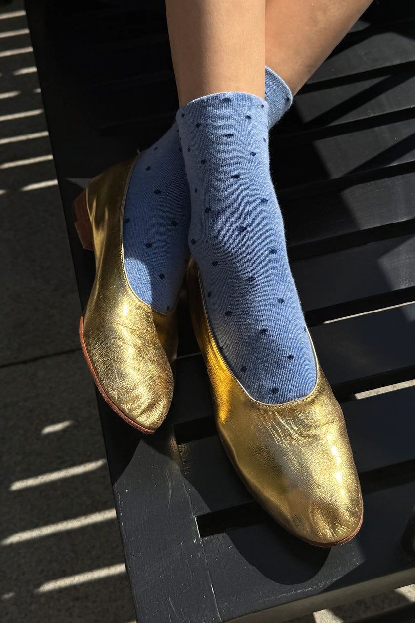 Polka Dot Sock in Blue/Navy