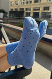 Polka Dot Sock in Blue/Navy