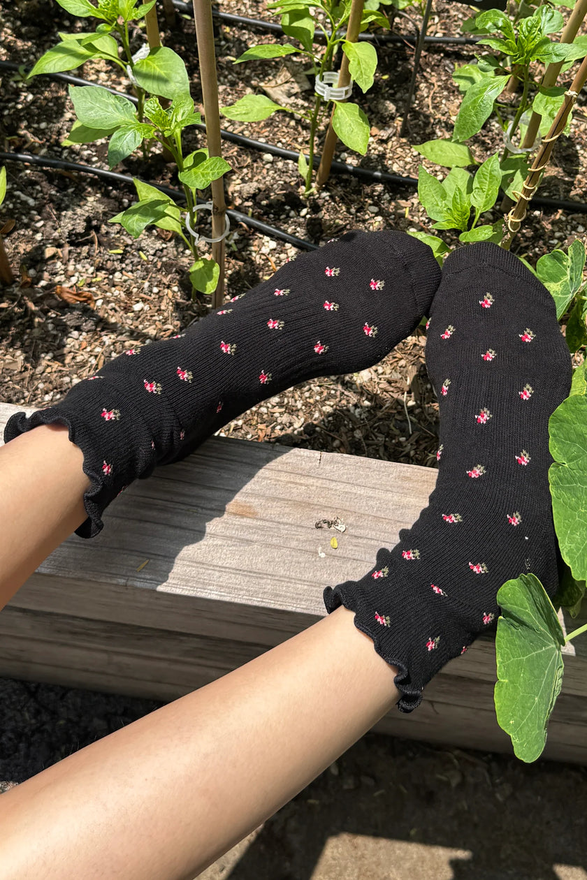 Petal Ruffled Hugger Crew Sock