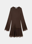 Siss Brown Knit Short Dress