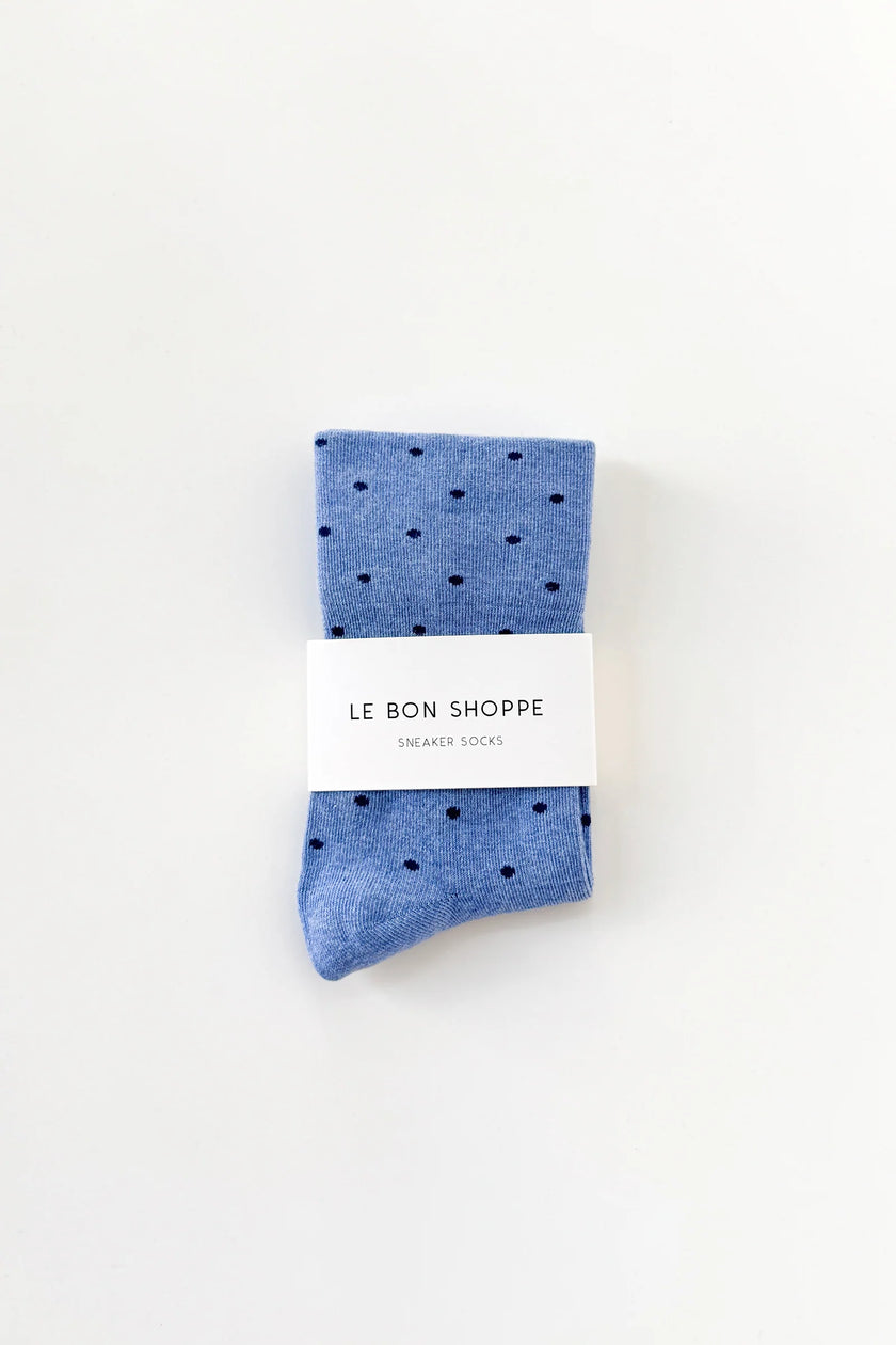 Polka Dot Sock in Blue/Navy