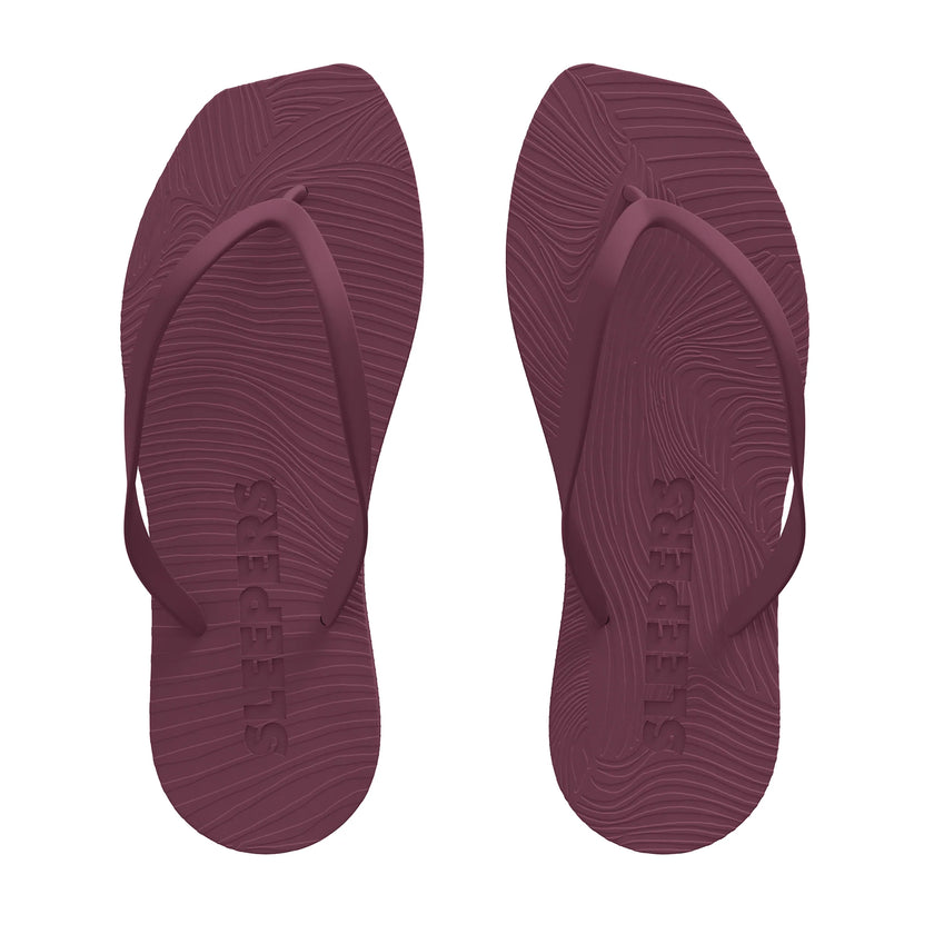 Tapered Slippers in Burgundy