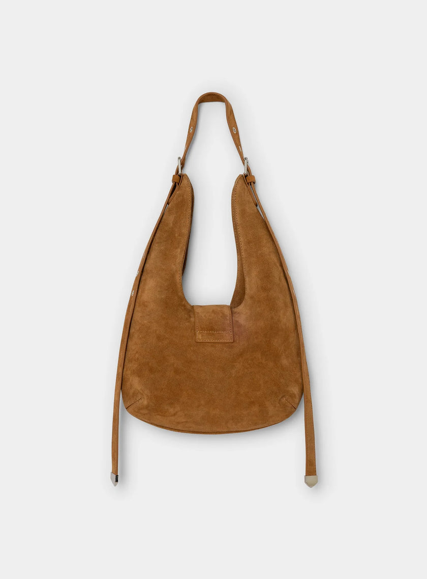 Vixen Camel Suede Bag