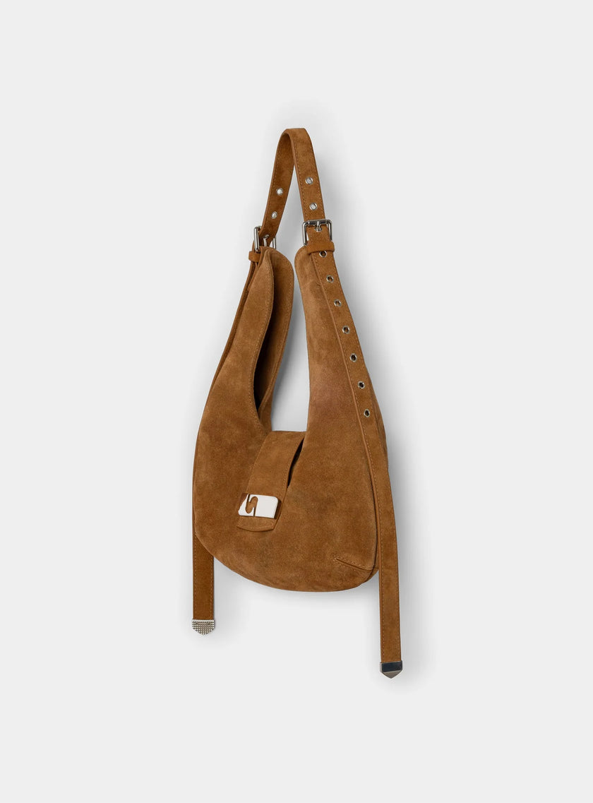 Vixen Camel Suede Bag