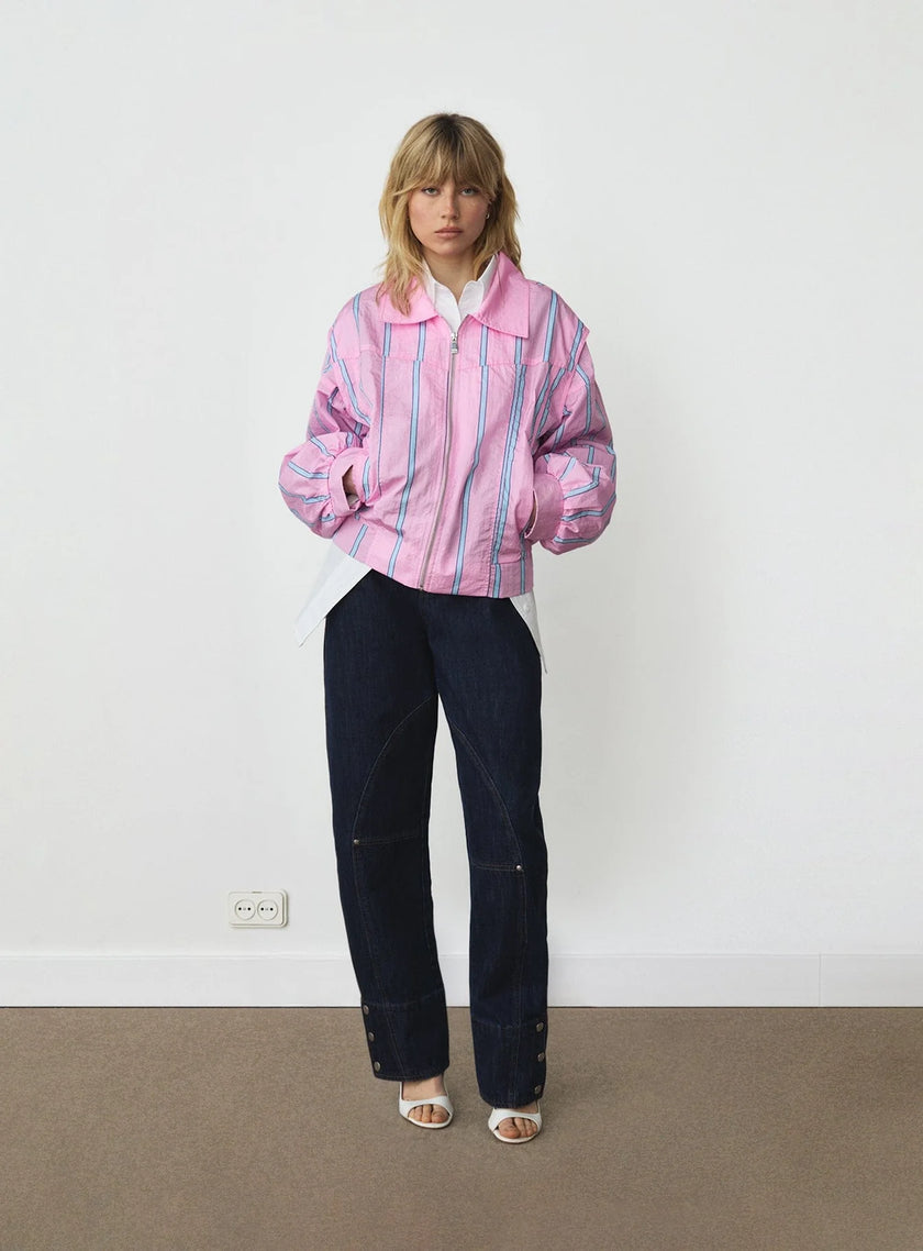 Watson Pink Striped Bomber