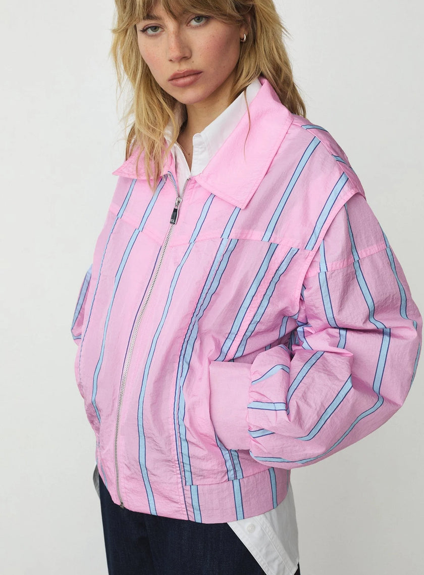 Watson Pink Striped Bomber