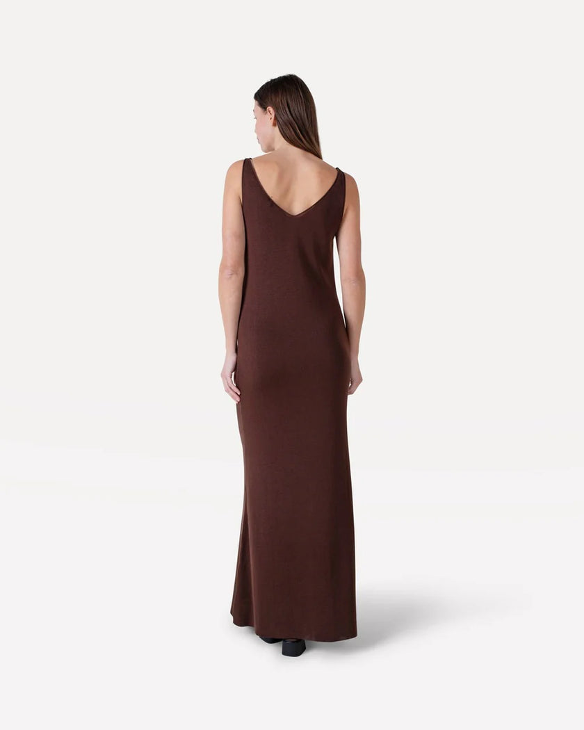 Cosette Knitted Dress in Chocolate Fondant