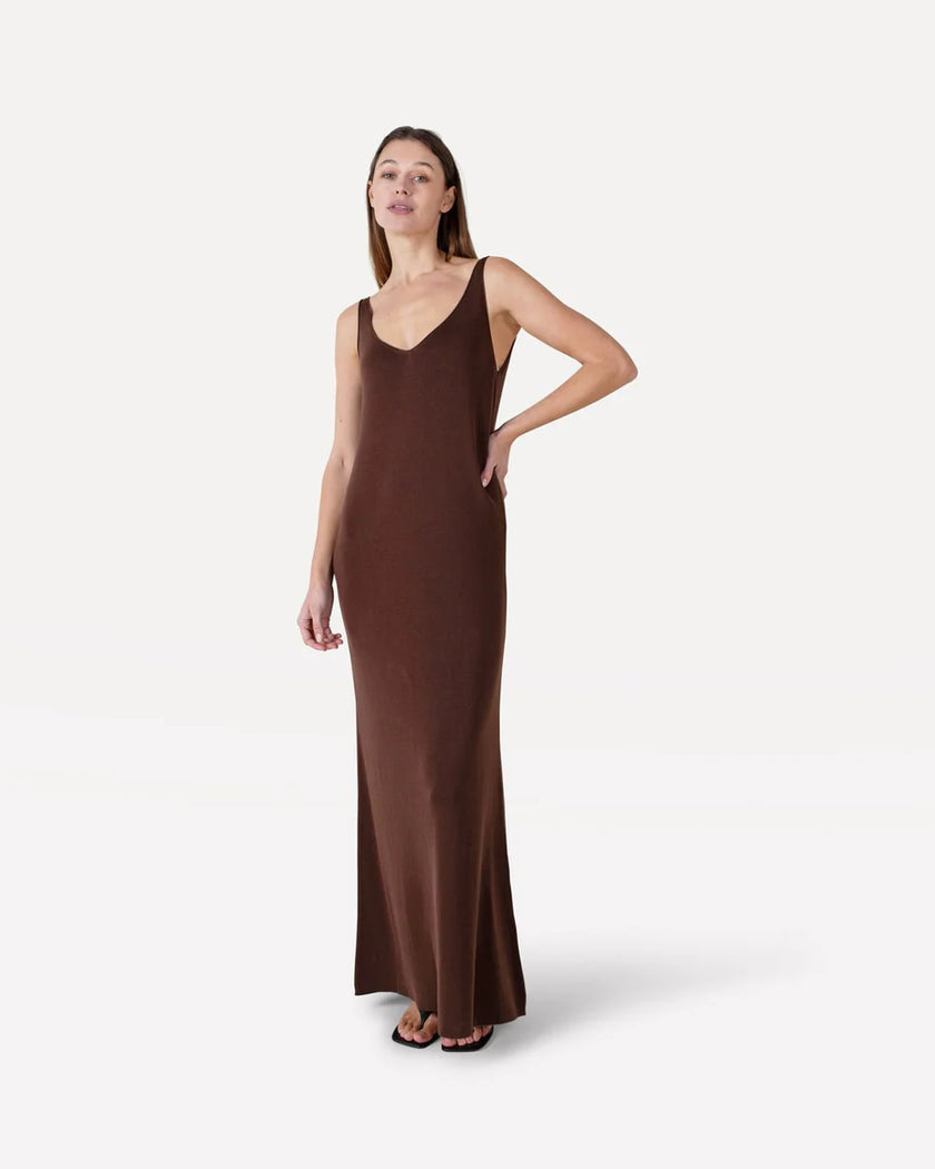 Cosette Knitted Dress in Chocolate Fondant