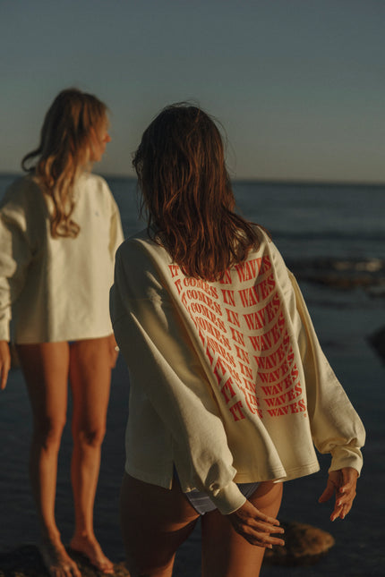 Waves Oversized Sweater in Butter and Neon