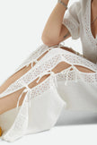 Seaside Eyelet Wide Leg Pants In Off White