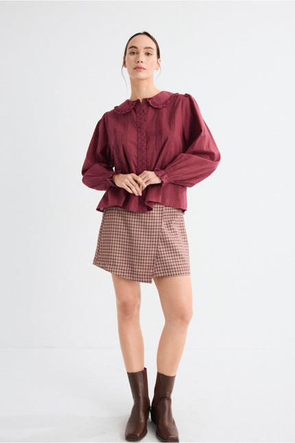 Kairos Mini Skirt in Garnet