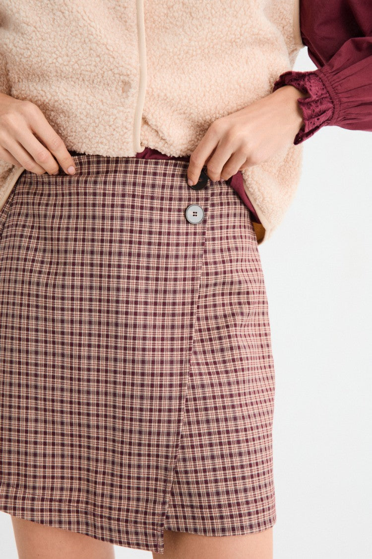 Kairos Mini Skirt in Garnet