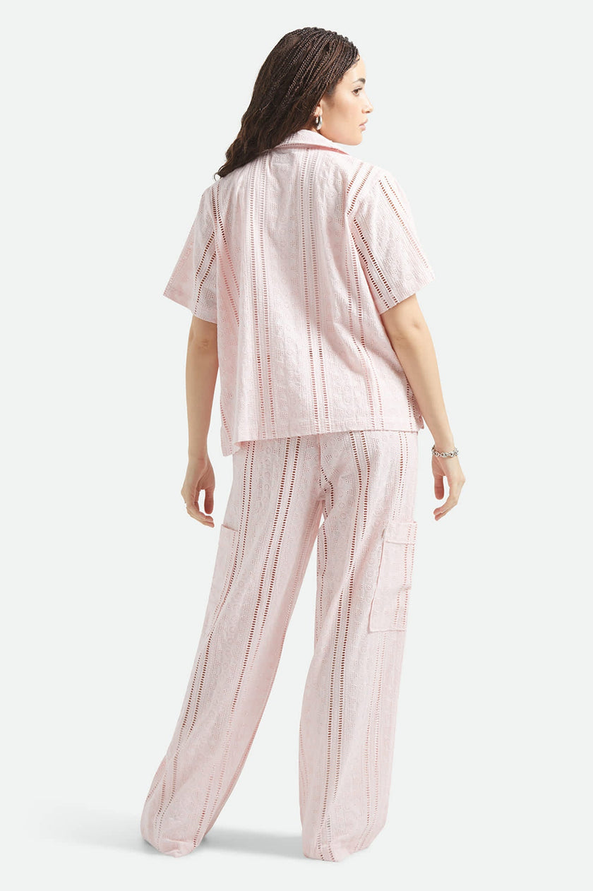 Mercer Wide Leg Trouser in Chalk Pink