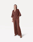 Maddy Linen Pants in Chocolate Fondant