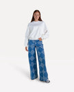 Moore Demin Wide Pants in Checked