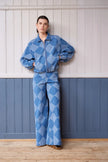 Moore Demin Wide Pants in Checked
