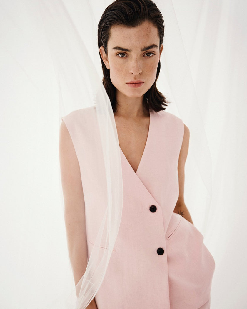 Franciska Waistcoat in Lotus Melange