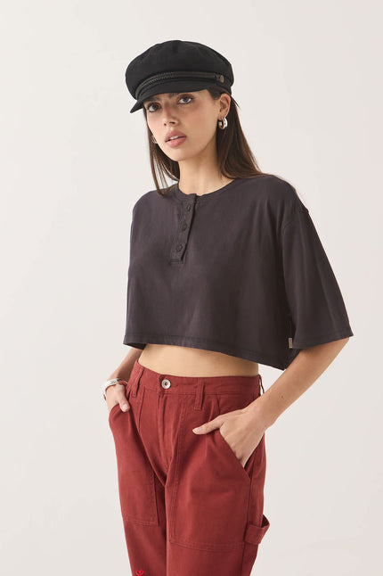 Carefree Organic Cropped Tee in Black