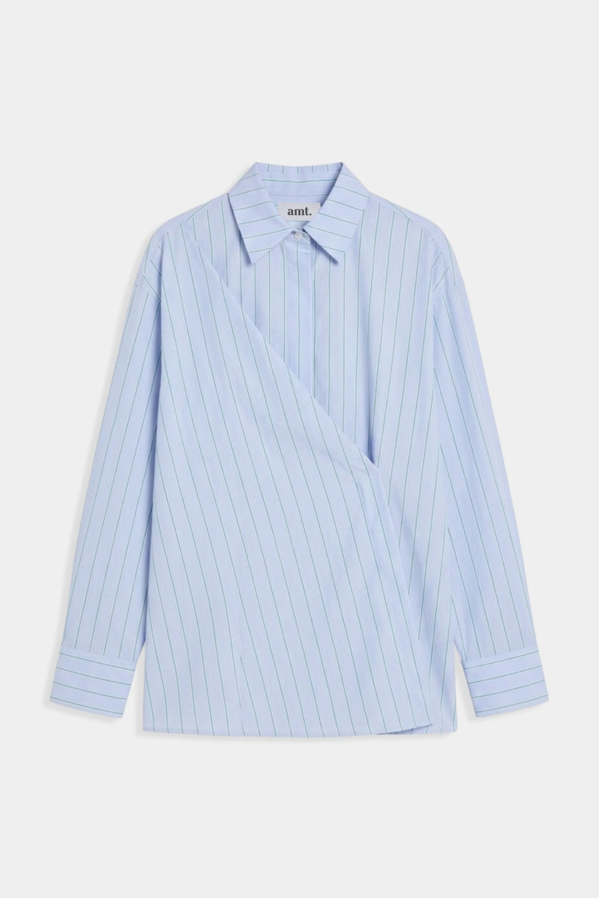 Salty Shirt in Green and Blue Stripes