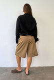 Svea Zip Cardigan in Dark Grey Melange