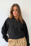 Svea Zip Cardigan in Dark Grey Melange