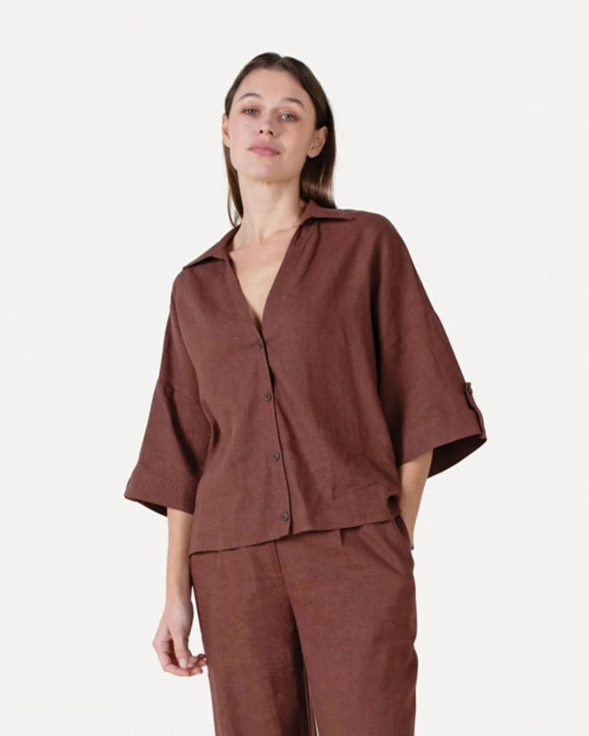 Valerie Shirt in Chocolate Fondant