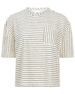 Virginia Top in Off White Black Pins