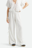 Seaside Eyelet Wide Leg Pants In Off White