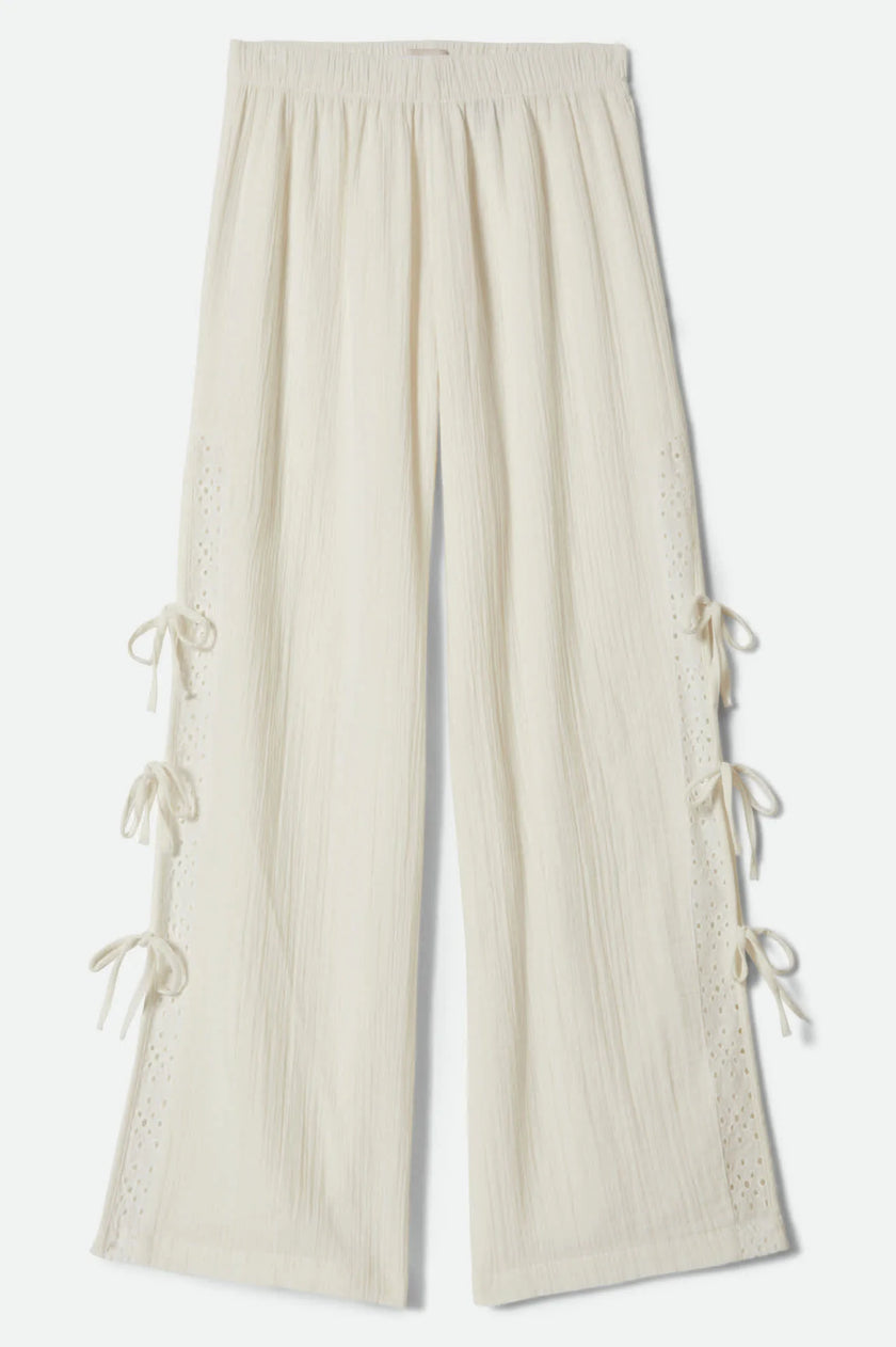 Seaside Eyelet Wide Leg Pants In Off White