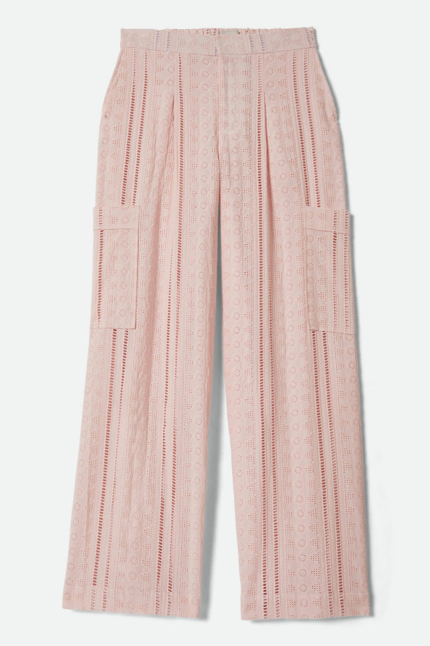 Mercer Wide Leg Trouser in Chalk Pink