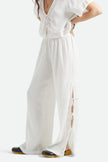 Seaside Eyelet Wide Leg Pants In Off White